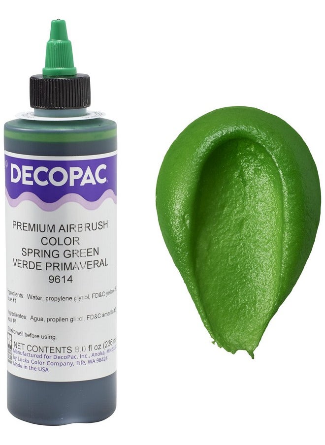 DecoPac Spring Green Food Coloring, 8 Fl Oz Airbrush Food Color, Edible Airbrush For Cake Decorating, Cookie Airbrush Coloring, Food Airbrush Kit Add-on, Airbrushes For Cake Decorating 8Fl Oz
