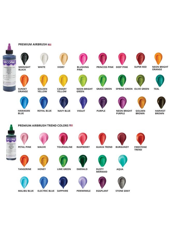 DecoPac Spring Green Food Coloring, 8 Fl Oz Airbrush Food Color, Edible Airbrush For Cake Decorating, Cookie Airbrush Coloring, Food Airbrush Kit Add-on, Airbrushes For Cake Decorating 8Fl Oz