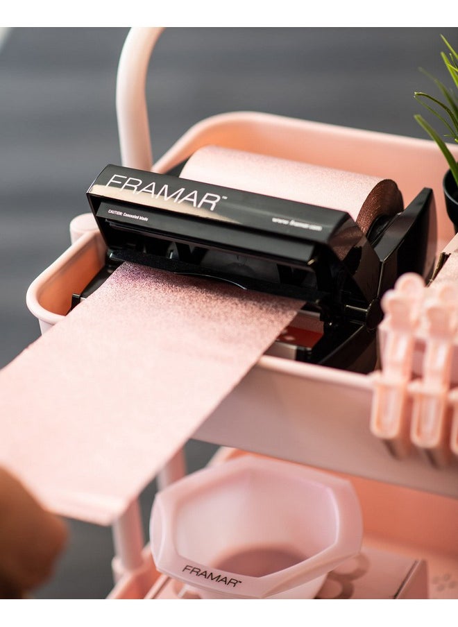 Framar Rosé All Day Embossed Roll Aluminum Foil, Hair Foils For Highlighting - Medium 320 ft