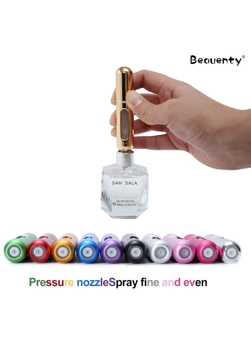 Perfume Spray Bottle Set of 10, Portable Mini Refillable Perfume Atomizer Bottle For Travel Spray Scent Pump Case ,Travel Friendly, 5ml (Multicolor)