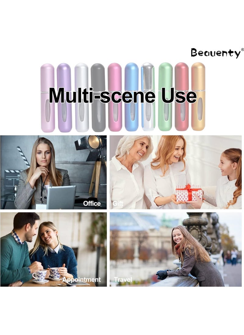 Perfume Spray Bottle Set of 10, Portable Mini Refillable Perfume Atomizer Bottle For Travel Spray Scent Pump Case ,Travel Friendly, 5ml (Multicolor)