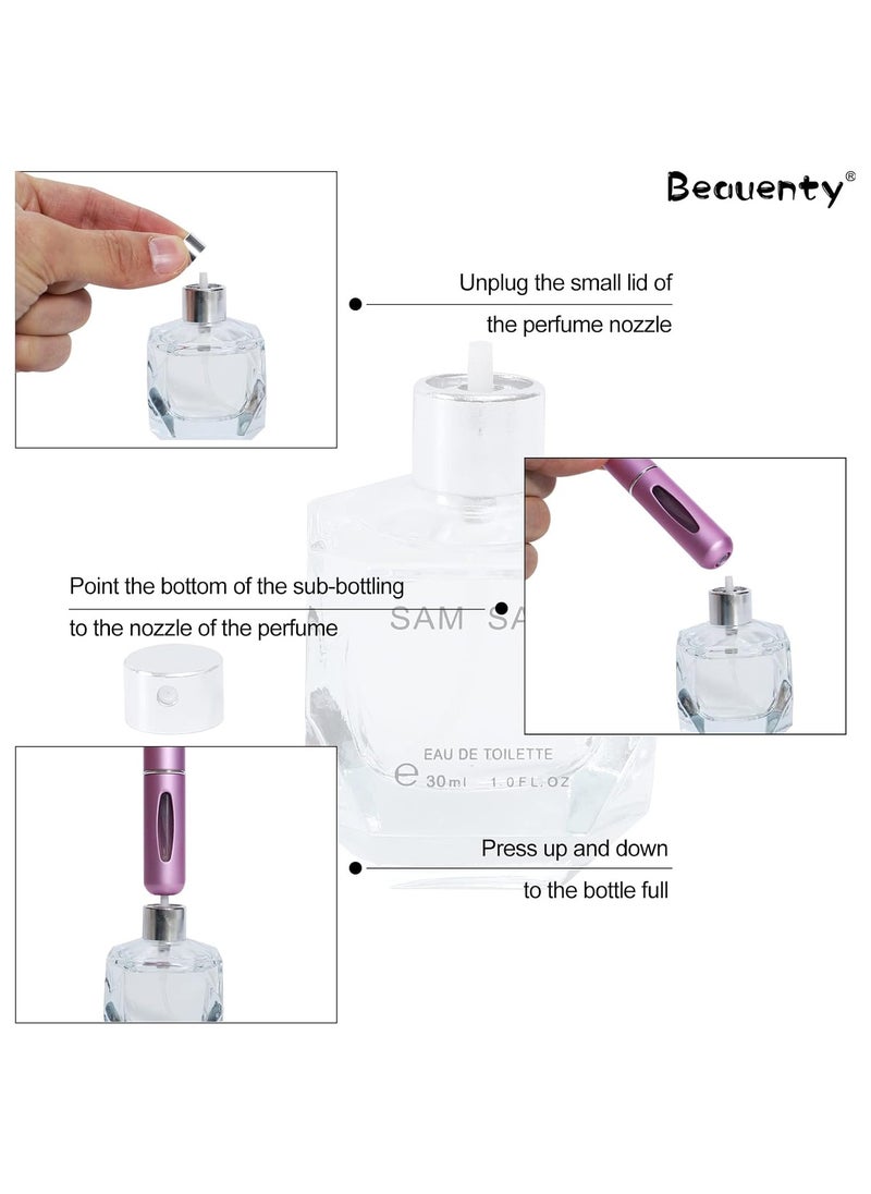 Perfume Spray Bottle Set of 10, Portable Mini Refillable Perfume Atomizer Bottle For Travel Spray Scent Pump Case ,Travel Friendly, 5ml (Multicolor)