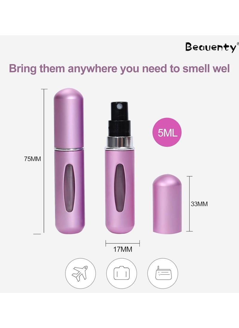 Perfume Spray Bottle Set of 10, Portable Mini Refillable Perfume Atomizer Bottle For Travel Spray Scent Pump Case ,Travel Friendly, 5ml (Multicolor)