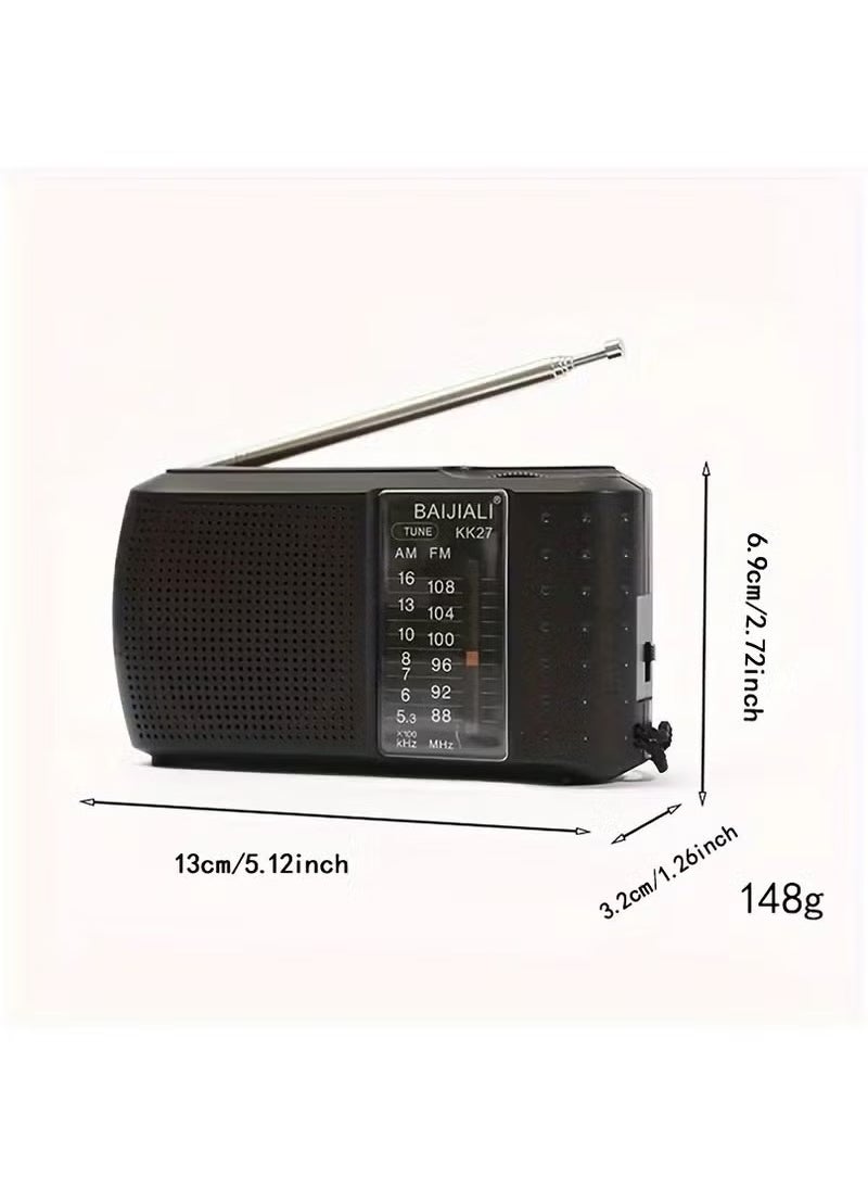 Vintage FM Radio Cross-border Elderly Portable Fashion Retro Radio AM FM SW Two Band Radio, Portable Radio AM FM, Transistor Radio With Speaker, Headphone Jack