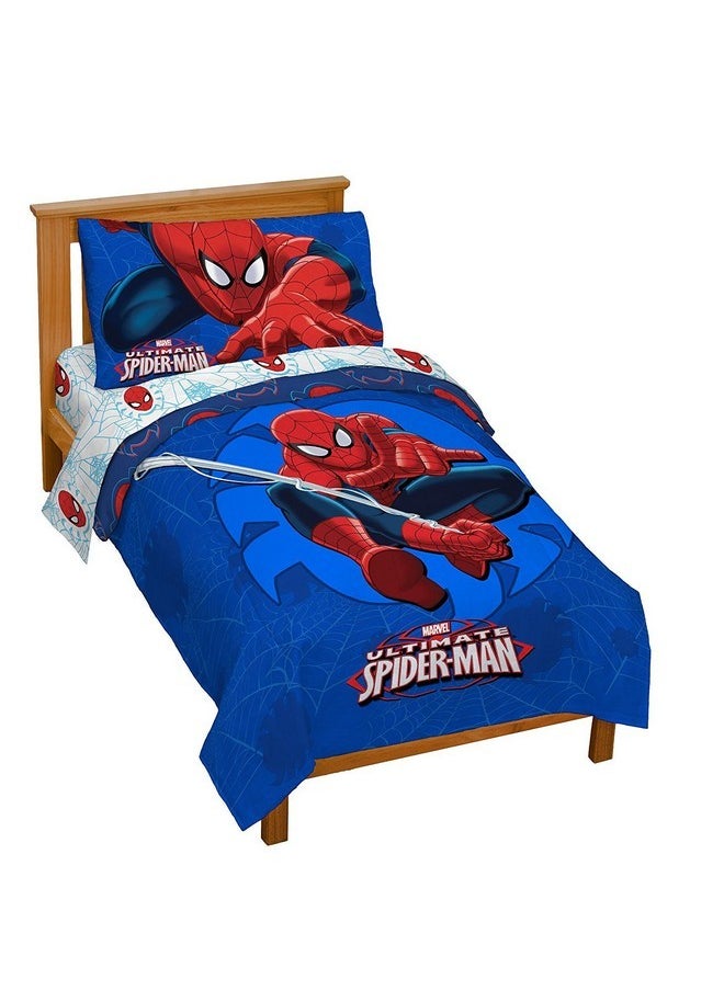 Marvel Spiderman 'Regulator' Toddler 4 Piece Bed Set