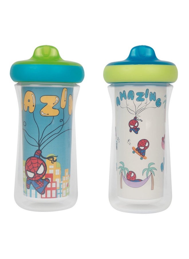 The First Years Marvel Insulated Sippy Cups - Spill Proof Insulated Toddler Cups with Bite-Resistant Hard Spout - 9 Ounces - 2 Count