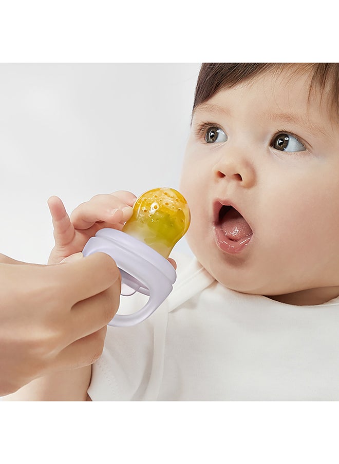 Babycare - Bite Feeder 2 Pcs, Vika Purple, BPA-Free, Soft Silicone, Safe for Infants, Teething Relief, Non-Toxic, Easy Grip, Portable Baby Feeder, Leak-Proof, Ideal for Fruit and Food