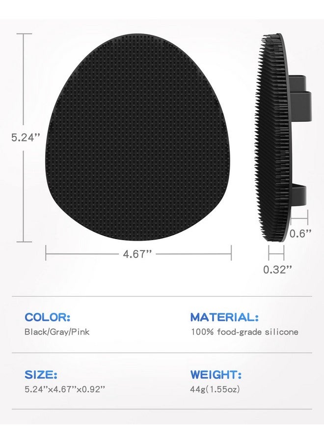 Manmihealth Soft Silicone Shower Brush, Super-Lathering and Deep-Cleaning Body & Face Scrubber, Gentle Exfoliating Bath Glove for All Skin Types(Black+Gray)