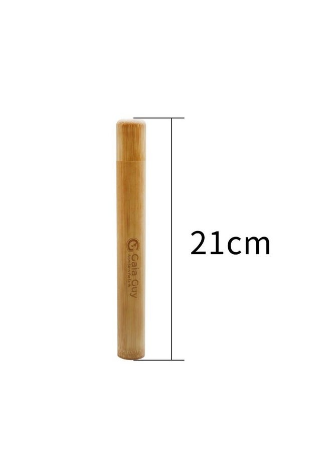 Gaia Guy Bamboo Toothbrush Travel Case 2 Pack - Portable Bamboo Toothbrush Holder Great For Plastic-Free Travel, Camping and Zero Waste Living