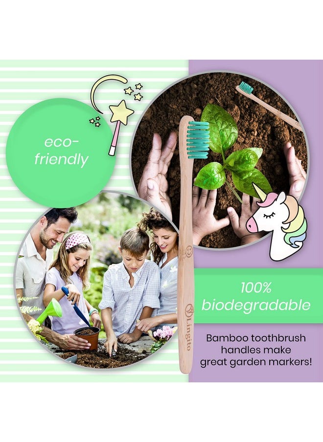 Lingito Natural Bamboo Toothbrushes, BPA Free Soft Bristles, Nature-Friendly, Natural, Organic & Vegan Toothbrush Pack, Individually Packaged (Natural Child Bamboo Toothbrushes)