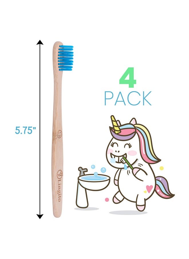 Lingito Natural Bamboo Toothbrushes, BPA Free Soft Bristles, Nature-Friendly, Natural, Organic & Vegan Toothbrush Pack, Individually Packaged (Natural Child Bamboo Toothbrushes)