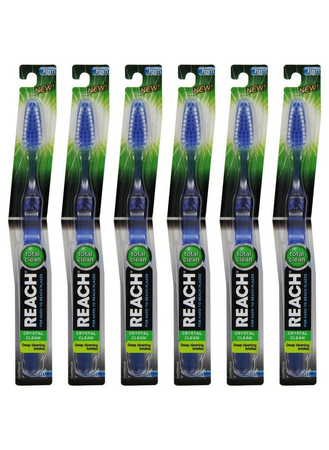 Reach Toothbrush Crystal Clean Firm, 6 Pack