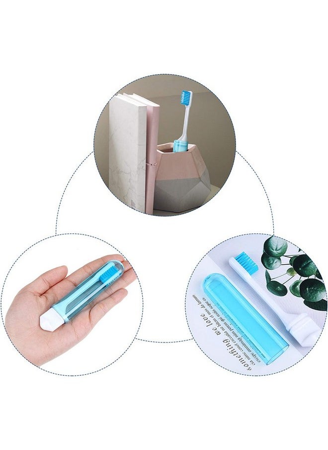 Ora-Zen 24 Packs Colourful Folding Toothbrush Bulk Portable Folding Travel Toothbrush with Containers for Travel Camping Business Trip