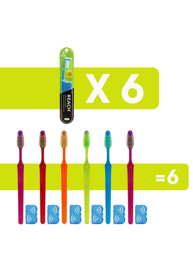Reach Crystal Clean Toothbrush Soft Bristles 1 Count, (Pack of 6)