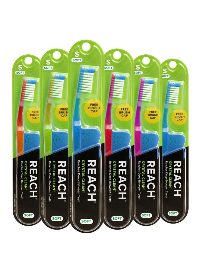 Reach Crystal Clean Toothbrush Soft Bristles 1 Count, (Pack of 6)