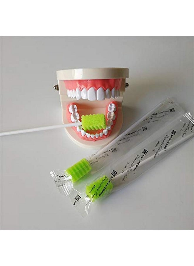 MUNKCARE Treated Dentifrice Oral Swabs- Dental Swabs Mouth Cleaning Sponge Swabs (250pcs, Fruit Green)