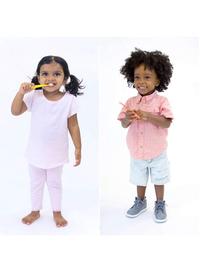 Brilliant Child Toothbrush (2-5 Years) Manual Toddler Tooth Brush Round Head - Assorted Colors, 2 Pack
