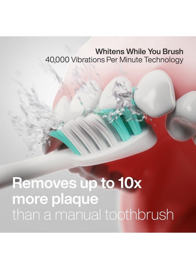 Aquasonic Vibe Series Ultra-Whitening Toothbrush - ADA Accepted Power Toothbrush - 8 Brush Heads & Travel Case - 40,000 VPM Motor & Wireless Charging - 4 Modes w Smart Timer - Mint Green Metallic