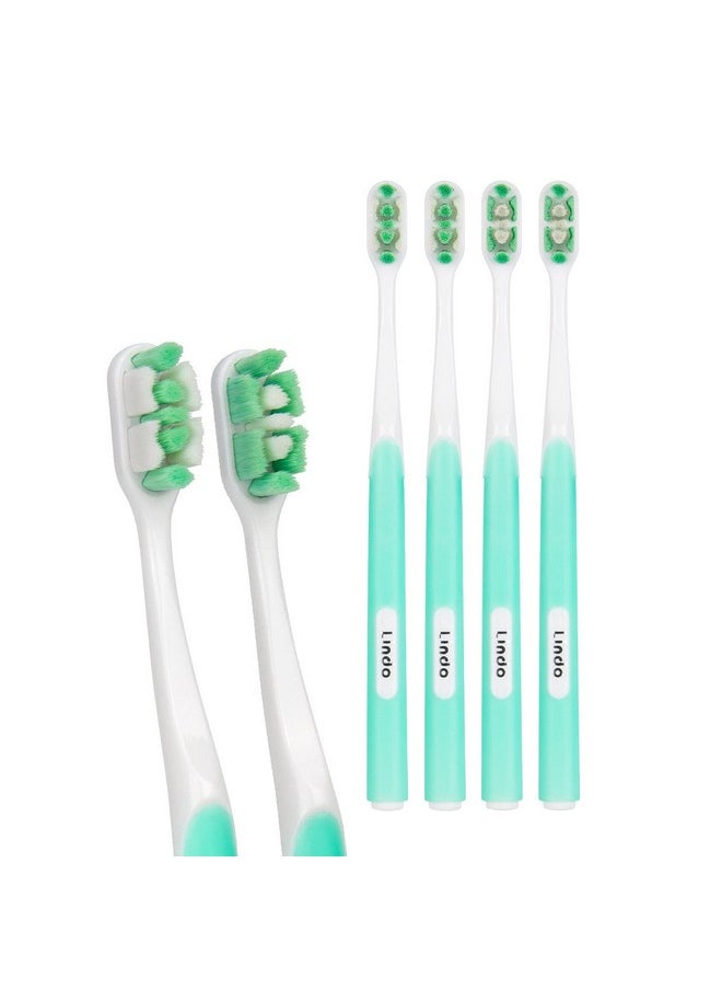 Lindo Ultrafine Toothbrush - for Sensitive Gums and Teeth, 12000+ Ultra Fine Bristles, Soft and Gentle, Deep Clean, Pack of 4