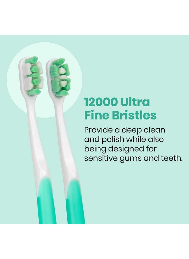 Lindo Ultrafine Toothbrush - for Sensitive Gums and Teeth, 12000+ Ultra Fine Bristles, Soft and Gentle, Deep Clean, Pack of 4