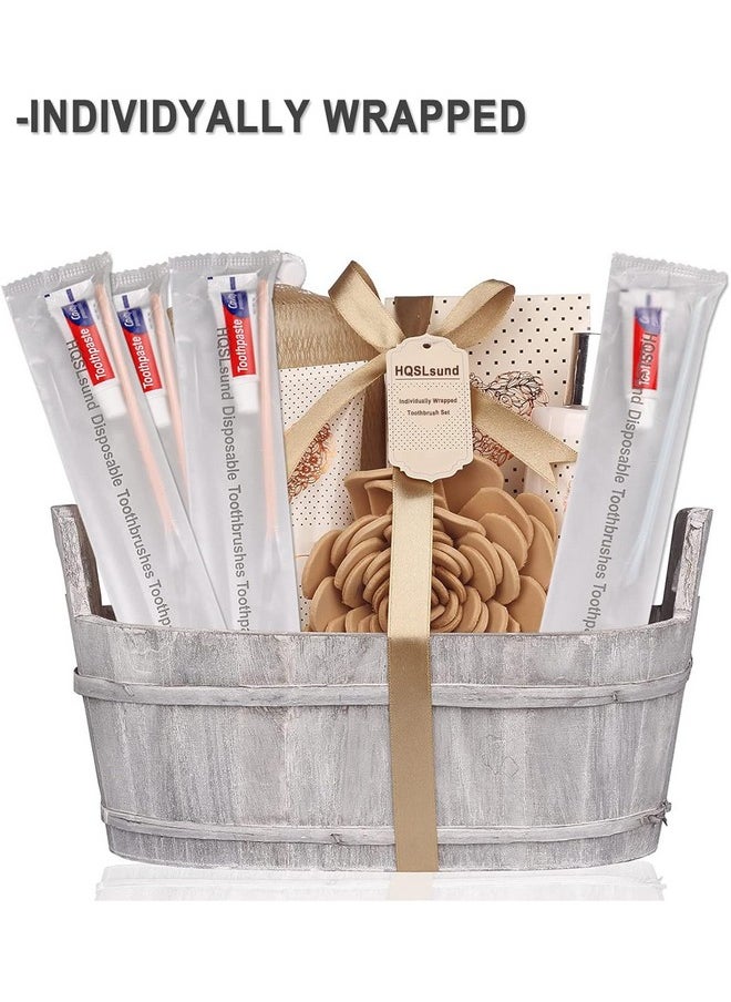 HQSLsund 30 Pack Disposable Toothbrushes with Toothpaste, Individually Wrapped Disposable Toothbrushes Bulk Toothbrushes Soft Bristle Manual Disposable Travel Toothbrush Kit