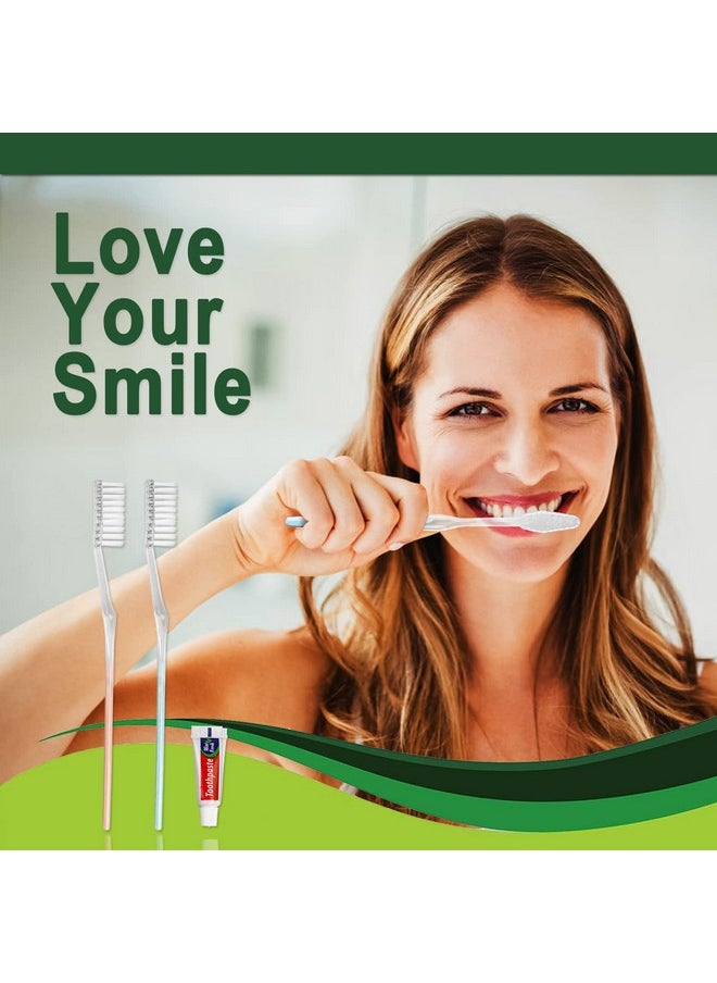 HQSLsund 30 Pack Disposable Toothbrushes with Toothpaste, Individually Wrapped Disposable Toothbrushes Bulk Toothbrushes Soft Bristle Manual Disposable Travel Toothbrush Kit
