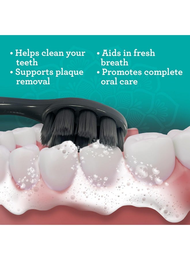 GuruNanda Butter on Gums Charcoal Toothbrush - 8000+ SoftexTM Bristles for Sensitive Teeth & Gums, Aids in Teeth Whitening, Extra Soft (6 Count)