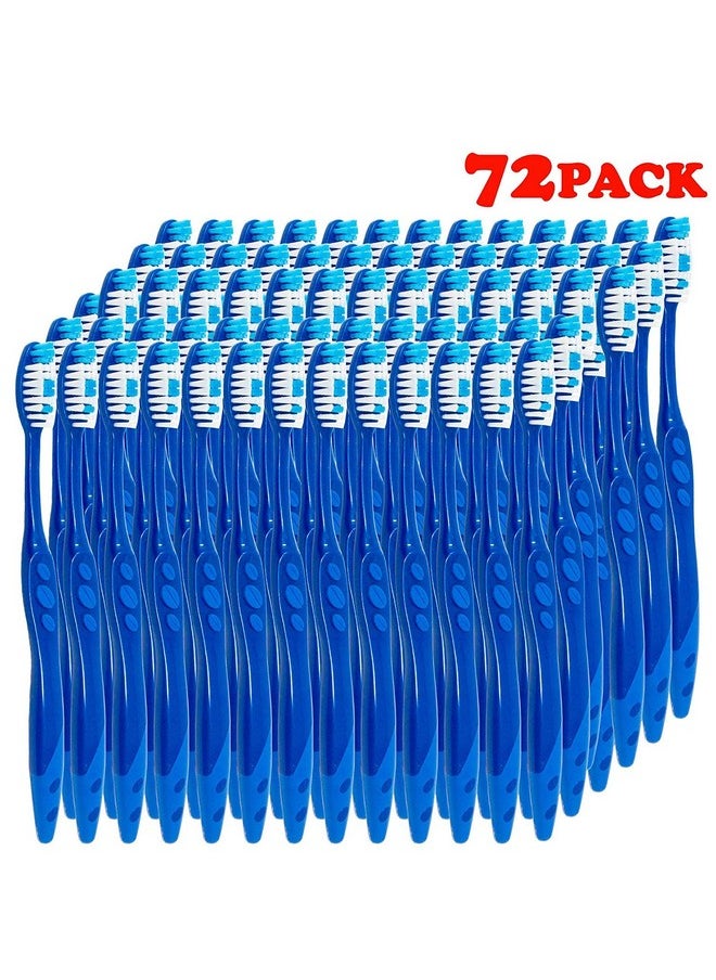 Pre pasted Disposable Toothbrushes Individually Wrapped | Regular Size Head, Soft Bristle Hygienic & Economical | Great for Travel Camping Guestroom Car Office School Hotel Airbnb Gifts (72 Pack)