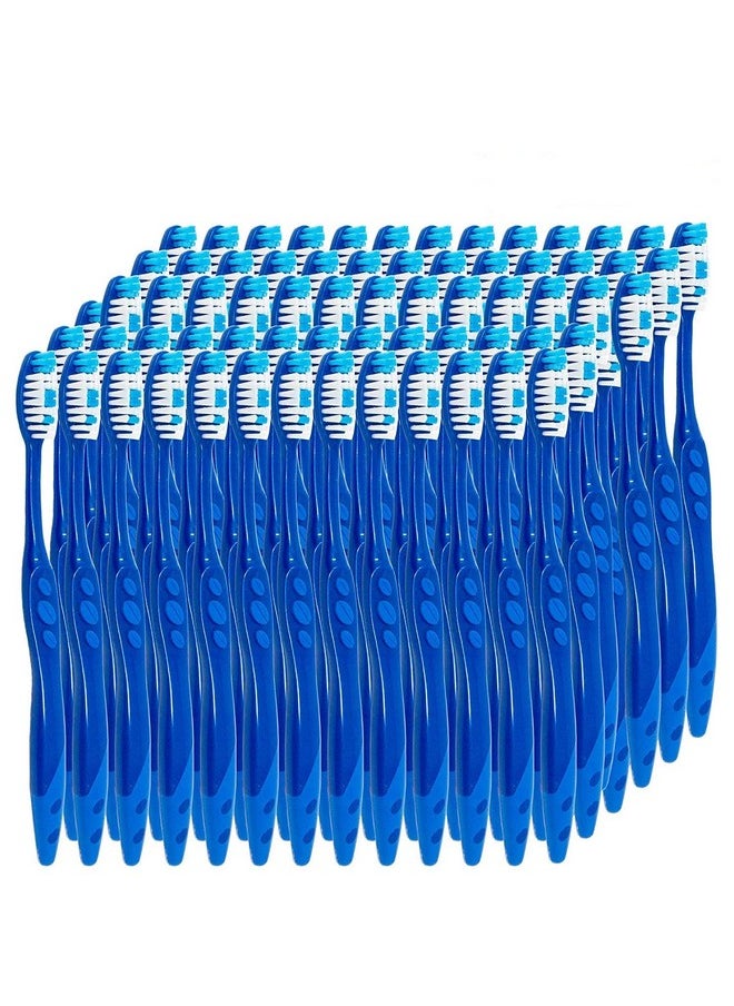 Pre pasted Disposable Toothbrushes Individually Wrapped | Regular Size Head, Soft Bristle Hygienic & Economical | Great for Travel Camping Guestroom Car Office School Hotel Airbnb Gifts (72 Pack)