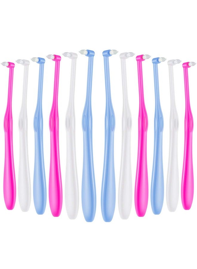 12 Pieces Tufted Toothbrush End-Tuft Tapered Trim Toothbrush Soft Trim Toothbrush Single Compact Interdental Brush