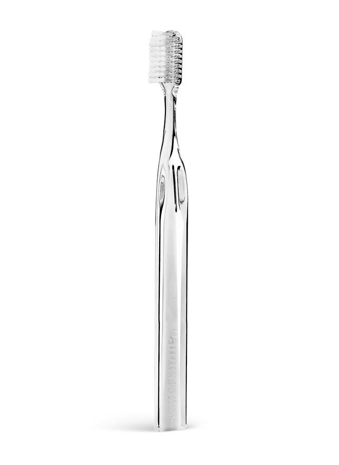 Supersmile Crystal Collection Toothbrush - Whitening Tooth Brush w/Ergonomic Handle - Patented 45° Soft Nylon Bristle Tooth Brushes for Adults & Children, White Coral