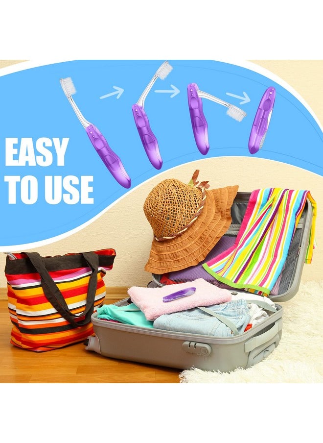 Nuogo 100 Pieces Travel Toothbrushes Folding Tooth Brush Portable Soft Collapsable Toothbrush Bulk for Kids Adult Camping Hiking Travel Supplies, 6 Colors