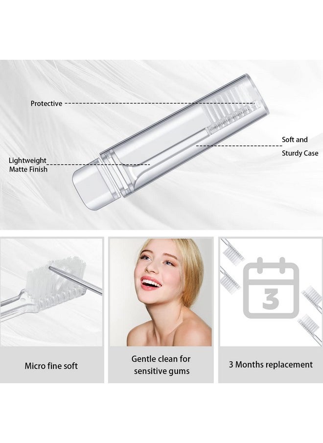 Rtteri 50 Pcs Travel Toothbrush Kit Bulk Folding Toothbrush with Toothbrush Cover Transparent Potable Travel Size Mini Toothbrush Small Foldable Manual Tooth Brushes for Adult Camping School
