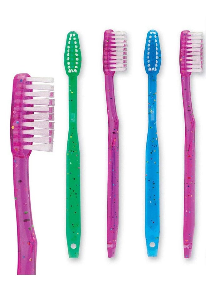 Bottles N Bags Kids Prepasted Toothbrushes Individually Wrapped - Bubblegum Disposable Toothbrushes with Sparkles (36 Pack)