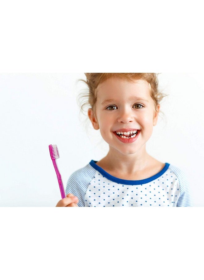 Bottles N Bags Kids Prepasted Toothbrushes Individually Wrapped - Bubblegum Disposable Toothbrushes with Sparkles (36 Pack)