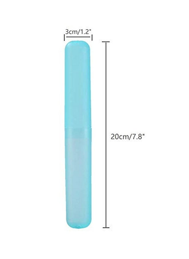 LASSUM 4 Pcs Colorful Plastic Toothbrush Case Portable Toothbrush Case Holder for Daily and Travel Use