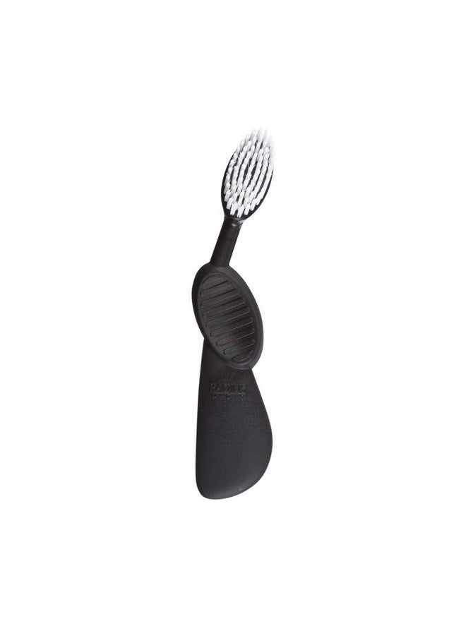 RADIUS Flex Brush with Soft Bristles Toothbrush BPA Free & ADA Accepted Designed to Improve Gum Health & Reduce Issues - Right Hand - Black/White - Pack of 1
