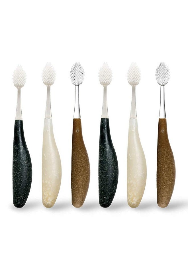 RADIUS Toothbrush Source Floss Brush BPA Free & ADA Accepted Improve Gum Health & Reduce Gum Issues - Medium - Assorted Colors - Pack of 6