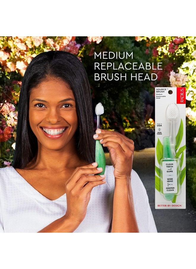 RADIUS Toothbrush Source Floss Brush BPA Free & ADA Accepted Improve Gum Health & Reduce Gum Issues - Medium - Assorted Colors - Pack of 6