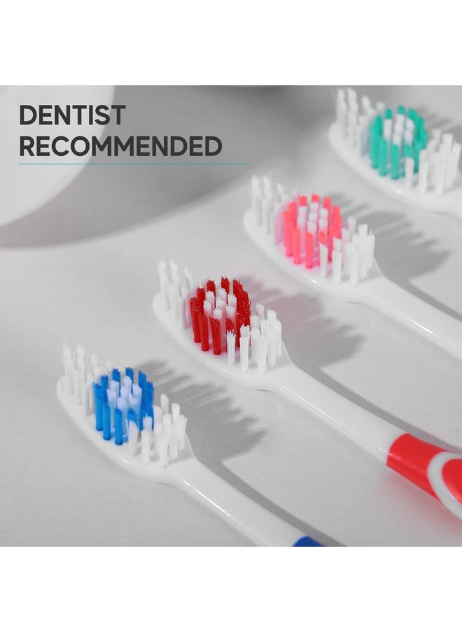 104 Pack Bulk Toothbrushes w/Cover Caps, Individually Wrapped Disposable Travel Toothbrush, Value Size, Long Lasting 3+ Months, Med-Soft Manual Teeth Brush Bristles, 4 Colors (Red Green Blue Pink)