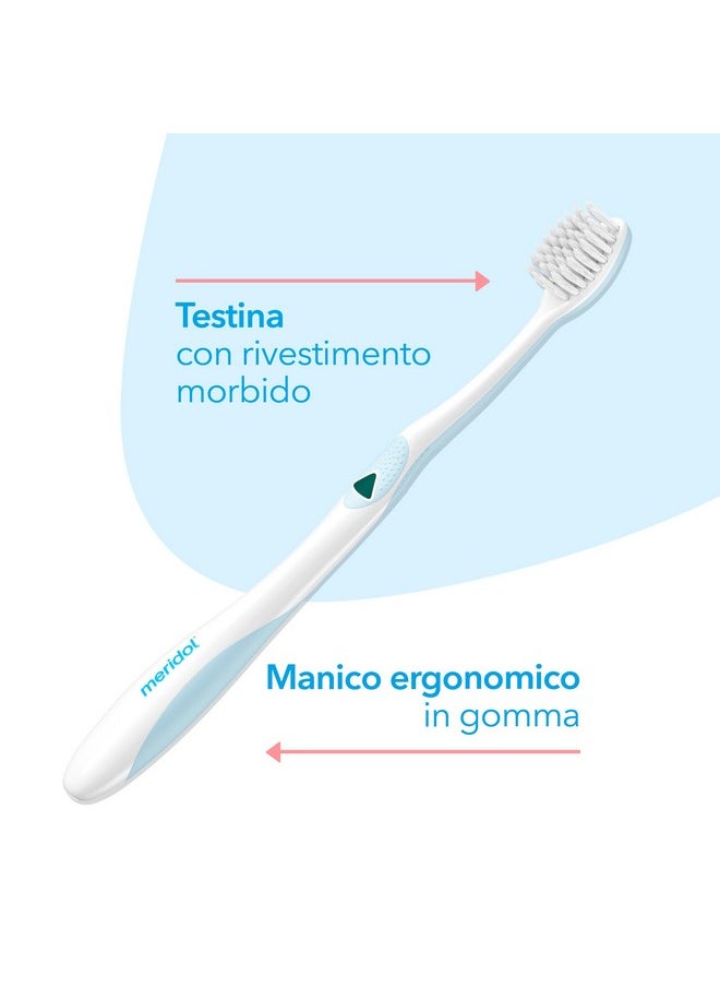 meridol Spazzolino Potezione Gengive 1 Confezione I Setole Morbide dalle estremità microfini e filamenti conici I Protegge dalle irritazioni gengivali I Manico ergonomico I Pulizia accurata e delicata