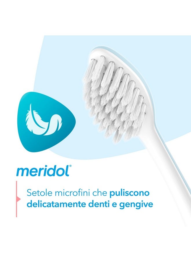 meridol Spazzolino Potezione Gengive 1 Confezione I Setole Morbide dalle estremità microfini e filamenti conici I Protegge dalle irritazioni gengivali I Manico ergonomico I Pulizia accurata e delicata