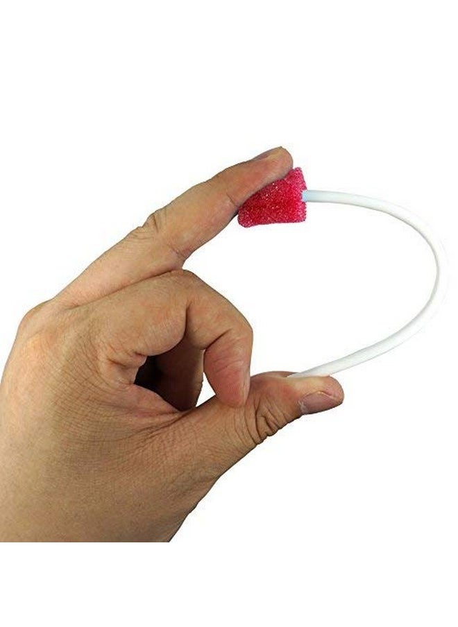 MUNKCARE Disposable Oral Foam Swab with Mint Flavored, Individually Wrapped, Red, Box of 50 Counts