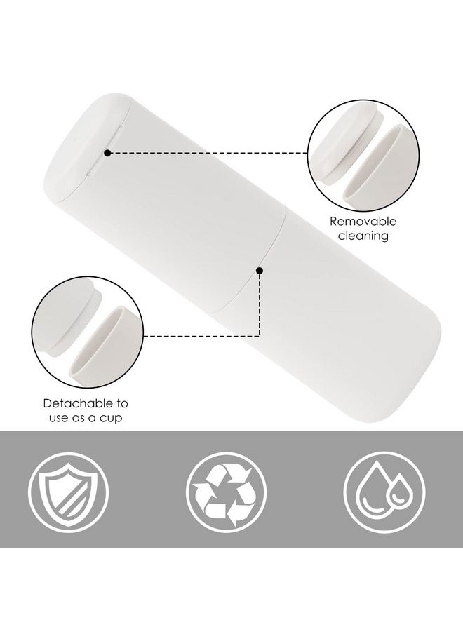 Linkidea 2 Pack Travel Toothbrush Toothpaste Storage Case, Portable Gargle Toothbrush Containers, Travel Toothbrush Holder for Camping, School, Business, Trip, Bathroom (Light Grey)