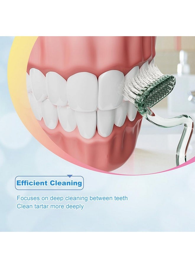 Yesimla 2PCS S-Shaped Toothbrush,Scientific Vertical Brush Comprehensive Care for Teeth and Gums,Soft Bristle Toothbrushes Deeply Clean Tongue and Teeth for Adults (Adults(Green+Pink))