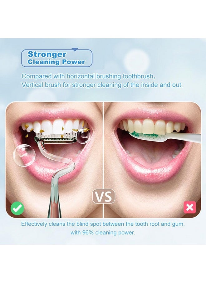 Yesimla 2PCS S-Shaped Toothbrush,Scientific Vertical Brush Comprehensive Care for Teeth and Gums,Soft Bristle Toothbrushes Deeply Clean Tongue and Teeth for Adults (Adults(Green+Pink))