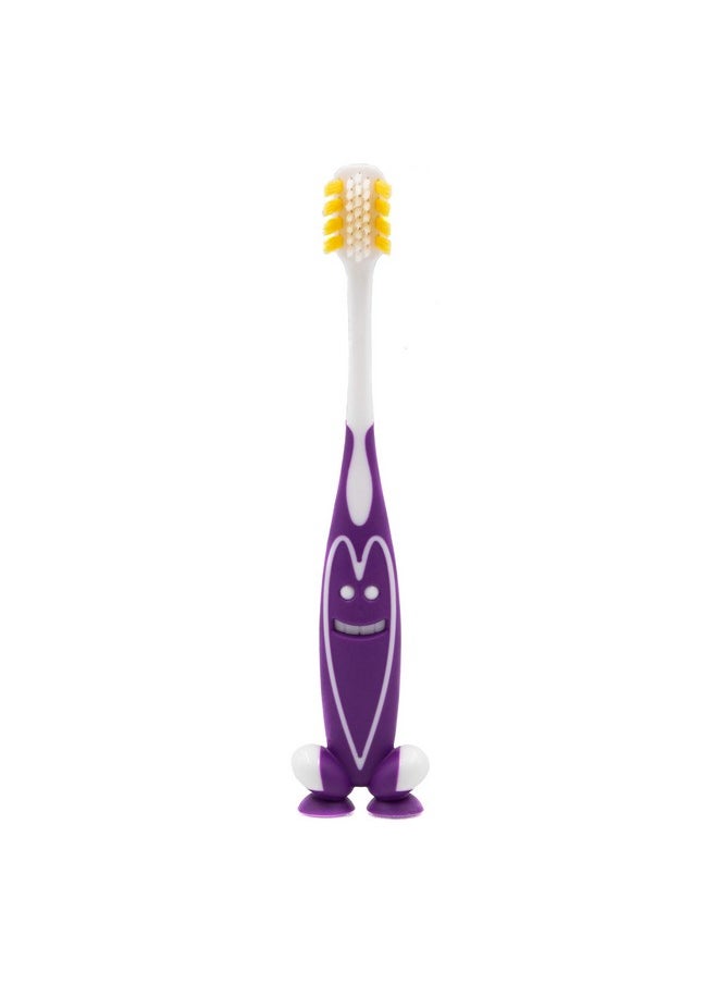 Ooak Kids Toothbrush, Tapered V++Max Bristles, Happy Face 2 Pack - Purple