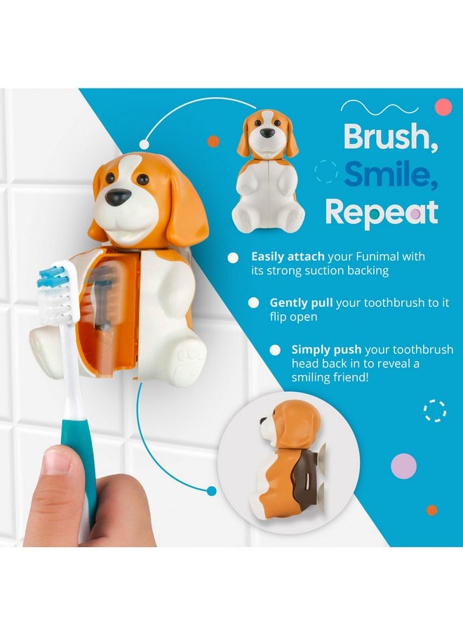 Flipper Fun Animal Turtle Toothbrush Cover - Kids Toothbrush Holder with Cover - Toothbrush Holders for Bathrooms - Suction Cup Toothbrush Holder