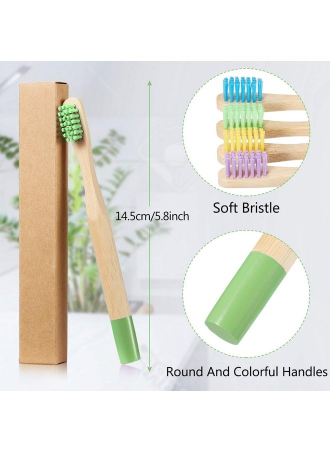 10 Pieces Kids Bamboo Toothbrush Natural Soft Bristle Toothbrush Wooden Toothbrushes Toddlers Adults Natural Wood Organic Toothbrush BPA-Free Color Travel(Kids)