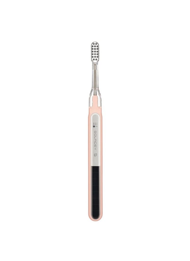 Soladey5 Ionic Toothbrush, Pink, Large Solar Panels and TiO2 Semiconductor, You can Brush Without Toothpaste